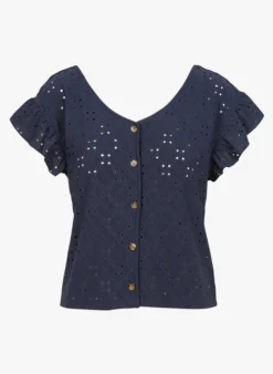 LE TEMPS DES CERISES PEDRINA - Top Met V-hals En Engels Kant | Blauw 7 LE TEMPS DES CERISES PEDRINA - Top Met V-hals En Engels Kant | Blauw -Kleding Winkel 4122167