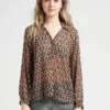 ONE STEP Blouse Van Voile Met Tuniekhals En Print | Groen