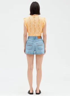 CLAUDIE PIERLOT BALKINE - Katoenen Top Met V-hals En Bloemenprint | Veelkleurig -Kleding Winkel 4124643