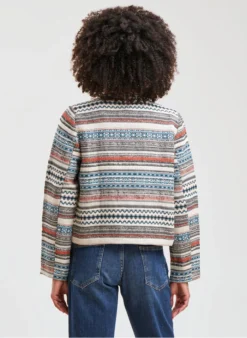 Jasje Met Opstaande Kraag En Jacquardmotief | Wit 8 Jasje Met Opstaande Kraag En Jacquardmotief | Wit -Kleding Winkel 4126882