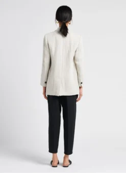 Jasje Met Reverskraag En Visgraatmotief, Linnen En Katoen | Grijs 11 Jasje Met Reverskraag En Visgraatmotief, Linnen En Katoen | Grijs -Kleding Winkel 4127984