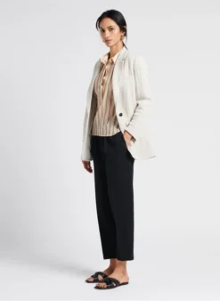 Jasje Met Reverskraag En Visgraatmotief, Linnen En Katoen | Grijs 10 Jasje Met Reverskraag En Visgraatmotief, Linnen En Katoen | Grijs -Kleding Winkel 4127985