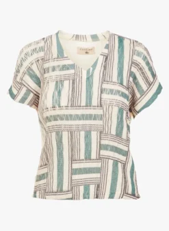 ENRUBANNER - Blouse Met V-hals En Print | Beige