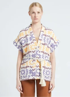 VIVE - Jasje Van Katoenmix Met Sjaalkraag | Beige