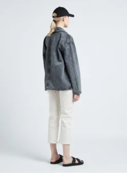 American Vintage YOPDAY - Katoenen Spijkerjasje Met Klassieke Kraag | Grijs -Kleding Winkel 4137878