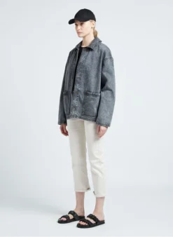 American Vintage YOPDAY - Katoenen Spijkerjasje Met Klassieke Kraag | Grijs -Kleding Winkel 4137883