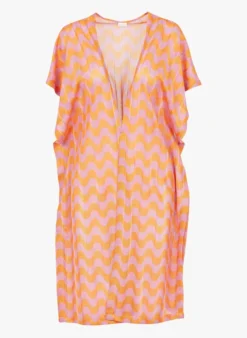 SOLAL - Kimono Met All-over Motief | Oranje -Kleding Winkel 4138514