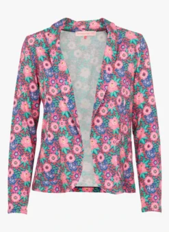 TRIANA - Jasje Met Bloemenprint | Blauw 7 TRIANA - Jasje Met Bloemenprint | Blauw -Kleding Winkel 4144091