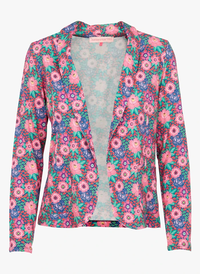 TRIANA - Jasje Met Bloemenprint | Blauw 3 TRIANA - Jasje Met Bloemenprint | Blauw - Afbeelding 3