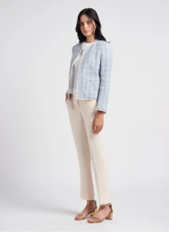 VERONE - Kort Tweedjasje | Blauw -Kleding Winkel 4146061