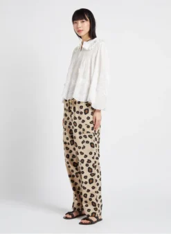 BASKET - Soepelvallende, Katoenen Blouse Met Borduursel | Wit -Kleding Winkel 4156441