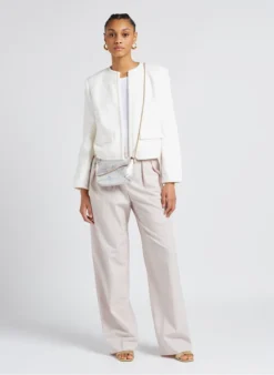 THEORY Korte, Katoenen Tweedjasje | Wit -Kleding Winkel 4157064