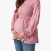 Mamalicious AMAYA - Top Met Ronde Hals En Print | Roze
