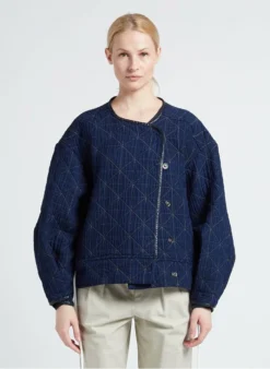 IMAT - Ruimvallend Jasje Katoenblend | Blauw