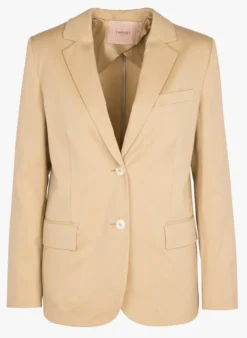 TWINSET Jasje Van Katoen En Linnen Met Reverskraag | Beige -Kleding Winkel 4161724