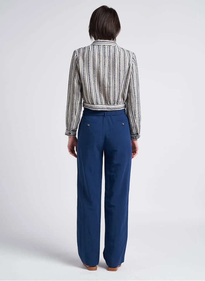 Kort, Gestreept Jasje Met Klassieke Kraag | Veelkleurig 5 Kort, Gestreept Jasje Met Klassieke Kraag | Veelkleurig - Afbeelding 5