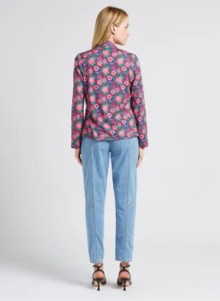 TRIANA - Jasje Met Bloemenprint | Blauw 9 TRIANA - Jasje Met Bloemenprint | Blauw -Kleding Winkel 4164395