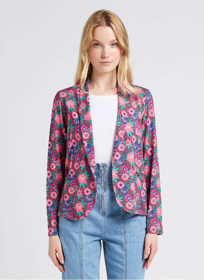 TRIANA - Jasje Met Bloemenprint | Blauw 1 TRIANA - Jasje Met Bloemenprint | Blauw