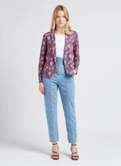 TRIANA - Jasje Met Bloemenprint | Blauw 8 TRIANA - Jasje Met Bloemenprint | Blauw -Kleding Winkel 4165056