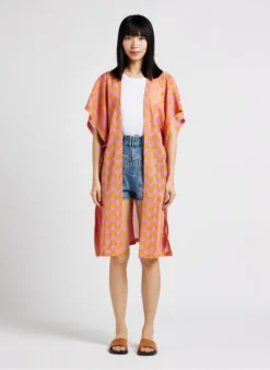 SOLAL - Kimono Met All-over Motief | Oranje