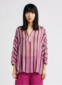 GERARD DAREL CELESTIN - Gestreepte Blouse Met V-hals | Roze