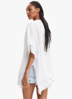 Desigual Ruimvallende, Katoenen Kaftan | Wit -Kleding Winkel 4166313