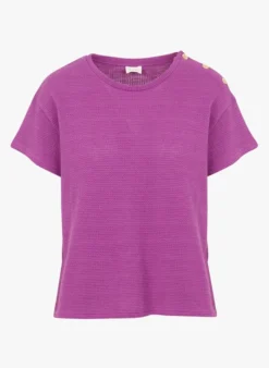 TIFENE - Rechte Jacquardtop Van Biokatoen Met Ronde Hals | -Kleding Winkel 4166605