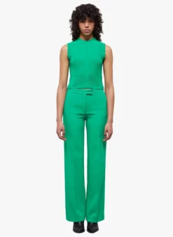 THE KOOPLES Top Met Ronde Hals En Ajourmotiefje | Groen -Kleding Winkel 4174077