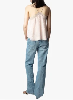 Zadig & Voltaire CHRISTY - Zijden Topje Met V-hals | Roze -Kleding Winkel 4175299