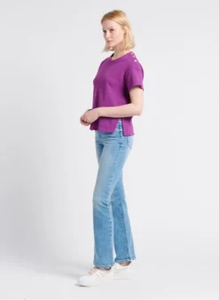 TIFENE - Rechte Jacquardtop Van Biokatoen Met Ronde Hals | -Kleding Winkel 4175848