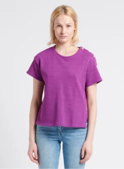 TIFENE - Rechte Jacquardtop Van Biokatoen Met Ronde Hals |