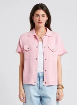 JESSINDA - Top Van Kasjmier Met Klassieke Kraag | Roze -Kleding Winkel 4176282