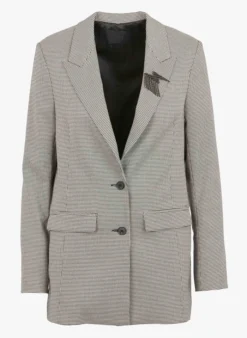 Ikks Jasje Met Reverskraag En Pied-de-poulemotief | Zwart 7 Ikks Jasje Met Reverskraag En Pied-de-poulemotief | Zwart -Kleding Winkel 4177012