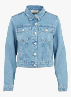 Ikks Kort Jasje Van Katoenen Spijkerstof Met Klassieke Kraag | Blauw -Kleding Winkel 4177019