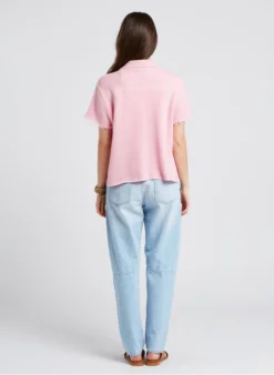 JESSINDA - Top Van Kasjmier Met Klassieke Kraag | Roze -Kleding Winkel 4178066