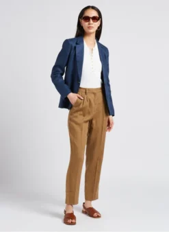 MAISON 123 ARLENE - Linnen Jasje Met Reverskraag | Jeans Verschoten -Kleding Winkel 4179648