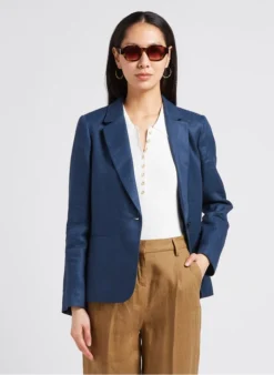 MAISON 123 ARLENE - Linnen Jasje Met Reverskraag | Jeans Verschoten