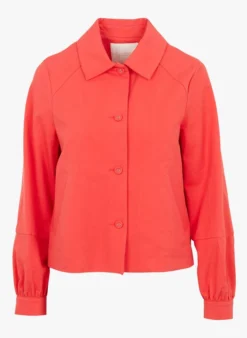 Katoenen Jasje Met Klassieke Kraag | Rood 9 Katoenen Jasje Met Klassieke Kraag | Rood -Kleding Winkel 4181664