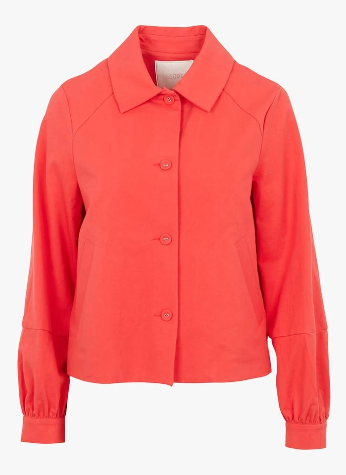 Katoenen Jasje Met Klassieke Kraag | Rood 3 Katoenen Jasje Met Klassieke Kraag | Rood - Afbeelding 3