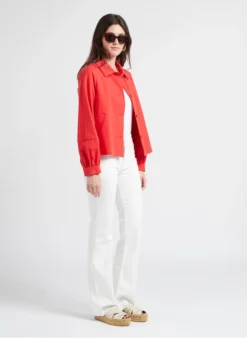 Katoenen Jasje Met Klassieke Kraag | Rood 10 Katoenen Jasje Met Klassieke Kraag | Rood -Kleding Winkel 4186844