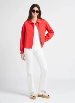 Katoenen Jasje Met Klassieke Kraag | Rood 11 Katoenen Jasje Met Klassieke Kraag | Rood -Kleding Winkel 4186845