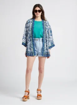 GERARD DAREL NALINE - Kimono Met Print | Blauw -Kleding Winkel 4186914