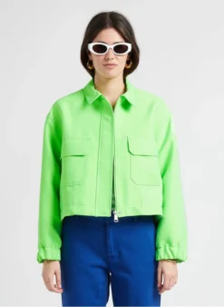 ESSENTIEL ANTWERP DENIS - Kort Jasje Van Katoenmix Met Klassieke Kraag | Geel