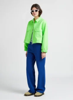 ESSENTIEL ANTWERP DENIS - Kort Jasje Van Katoenmix Met Klassieke Kraag | Geel -Kleding Winkel 4186999