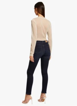 MORGAN TIVOLI - Top Met Opstaande Kraag En Glansdraad | Beige -Kleding Winkel 4189043