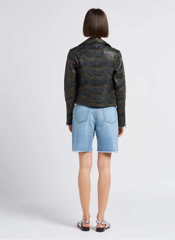 Ikks Leren Jasje Met Camouflageprint | Kaki 5 Ikks Leren Jasje Met Camouflageprint | Kaki - Afbeelding 5