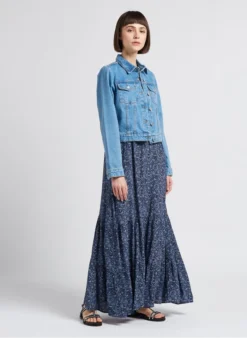 Ikks Kort Jasje Van Katoenen Spijkerstof Met Klassieke Kraag | Blauw -Kleding Winkel 4189578