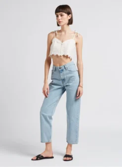 Sessun VALDINA - Croptop Met Borduursel Katoenblend | Wit -Kleding Winkel 4189777