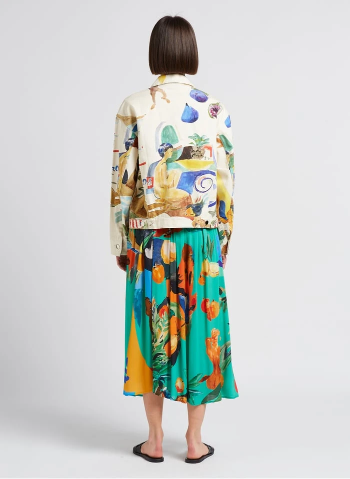 LE BAIN ET ELLE - Ruimvallend, Katoenen Jasje Met Klassieke Kraag | Veelkleurig 5 LE BAIN ET ELLE - Ruimvallend, Katoenen Jasje Met Klassieke Kraag | Veelkleurig - Afbeelding 5