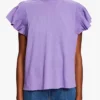 ESPRIT Top Van Linnenmix Met Ronde Hals | Violet